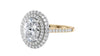 Oval Double Halo Diamond Band Engagement Ring