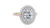 Oval Double Halo Diamond Band Engagement Ring
