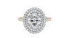 Oval Double Halo Diamond Band Engagement Ring
