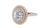 Oval Double Halo Diamond Band Engagement Ring