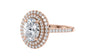 Oval Double Halo Diamond Band Engagement Ring
