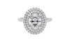 Oval Double Halo Diamond Band Engagement Ring