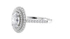 Oval Double Halo Diamond Band Engagement Ring