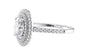 Oval Double Halo Diamond Band Engagement Ring