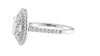 Oval Double Halo Diamond Band Engagement Ring