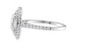 Oval Double Halo Diamond Band Engagement Ring
