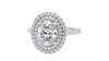 Oval Double Halo Diamond Band Engagement Ring