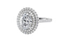 Oval Double Halo Diamond Band Engagement Ring