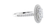 Oval Double Halo Diamond Band Engagement Ring