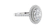 Oval Double Halo Diamond Band Engagement Ring