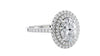 Oval Double Halo Diamond Band Engagement Ring
