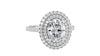 Oval Double Halo Diamond Band Engagement Ring