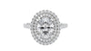 Oval Double Halo Diamond Band Engagement Ring