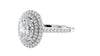 Oval Double Halo Diamond Band Engagement Ring