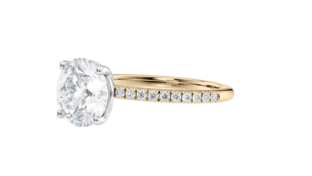 Round Solitaire Diamond Band Engagement Ring