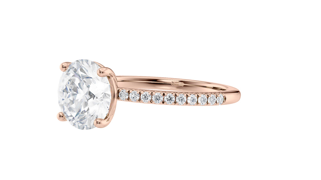 Round Solitaire Diamond Band Engagement Ring