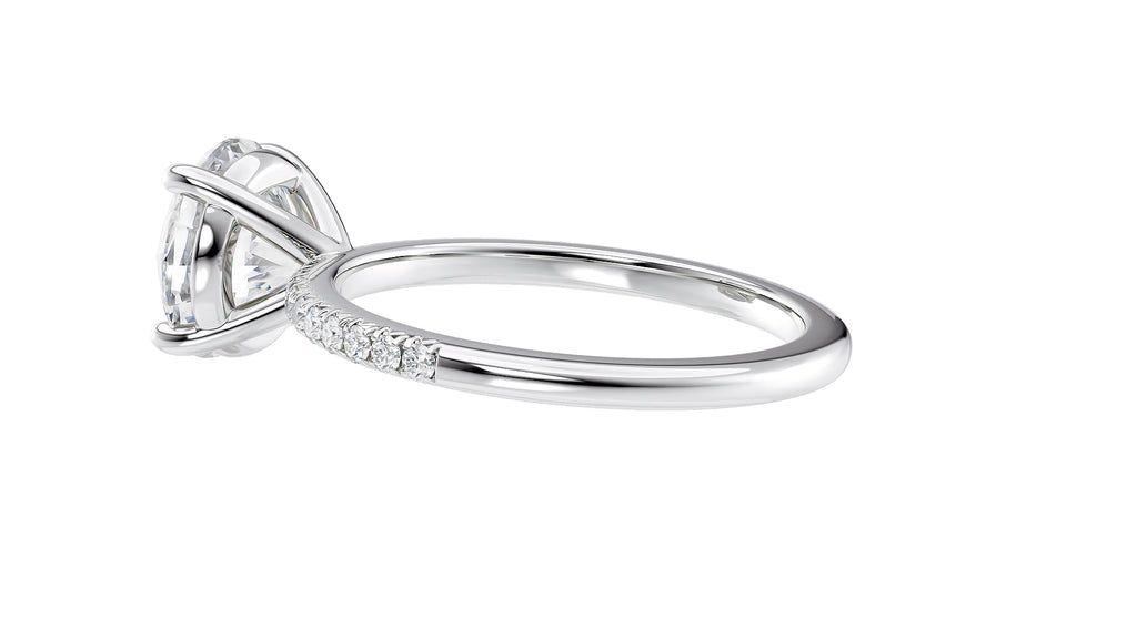 Round Solitaire Diamond Band Engagement Ring