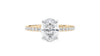 Oval Solitaire Slim Diamond Band Engagement Ring