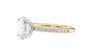 Oval Solitaire Slim Diamond Band Engagement Ring