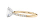 Oval Solitaire Slim Diamond Band Engagement Ring