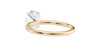 Oval Solitaire Slim Diamond Band Engagement Ring