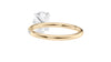 Oval Solitaire Slim Diamond Band Engagement Ring