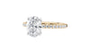 Oval Solitaire Slim Diamond Band Engagement Ring