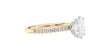 Oval Solitaire Slim Diamond Band Engagement Ring