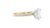 Oval Solitaire Slim Diamond Band Engagement Ring
