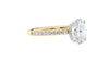 Oval Solitaire Slim Diamond Band Engagement Ring