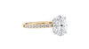 Oval Solitaire Slim Diamond Band Engagement Ring