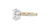 Oval Solitaire Slim Diamond Band Engagement Ring