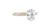 Oval Solitaire Slim Diamond Band Engagement Ring