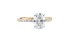 Oval Solitaire Slim Diamond Band Engagement Ring