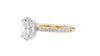 Oval Solitaire Slim Diamond Band Engagement Ring