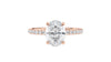 Oval Solitaire Slim Diamond Band Engagement Ring
