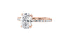 Oval Solitaire Slim Diamond Band Engagement Ring