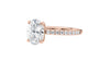 Oval Solitaire Slim Diamond Band Engagement Ring
