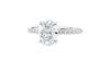 Oval Solitaire Slim Diamond Band Engagement Ring