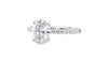 Oval Solitaire Slim Diamond Band Engagement Ring