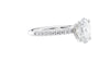 Oval Solitaire Slim Diamond Band Engagement Ring