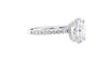 Oval Solitaire Slim Diamond Band Engagement Ring