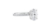 Oval Solitaire Slim Diamond Band Engagement Ring