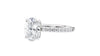 Oval Solitaire Slim Diamond Band Engagement Ring