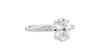 Oval Solitaire Slim Diamond Band Engagement Ring