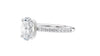 Oval Solitaire Slim Diamond Band Engagement Ring
