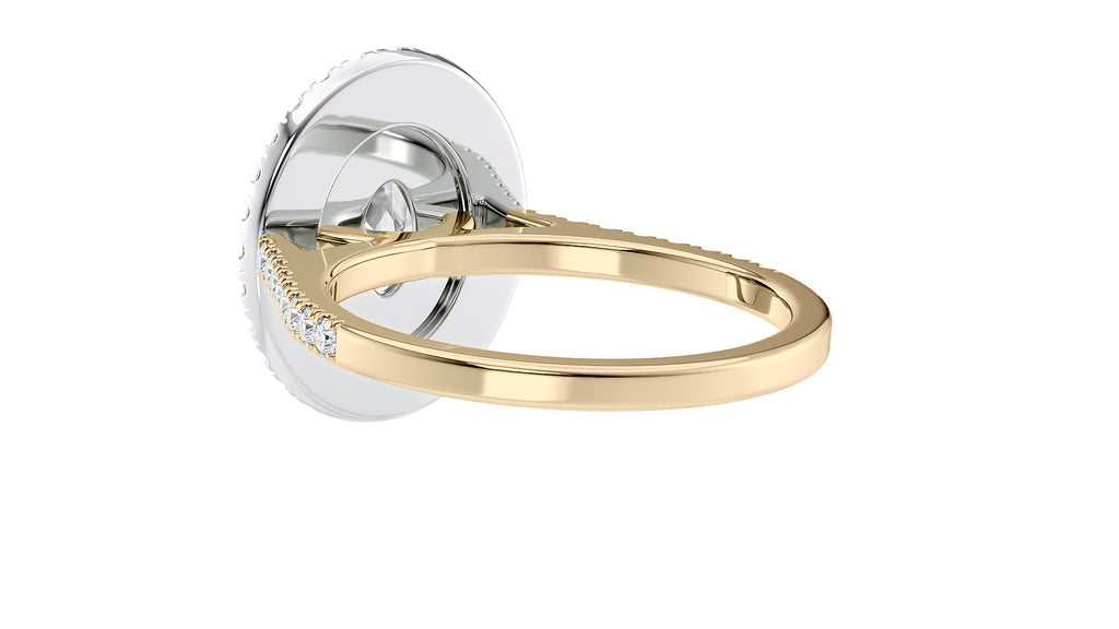 Oval Double Halo Diamond Band Engagement Ring