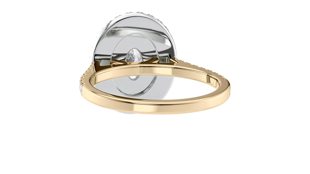 Oval Double Halo Diamond Band Engagement Ring