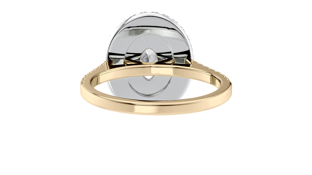 Oval Double Halo Diamond Band Engagement Ring