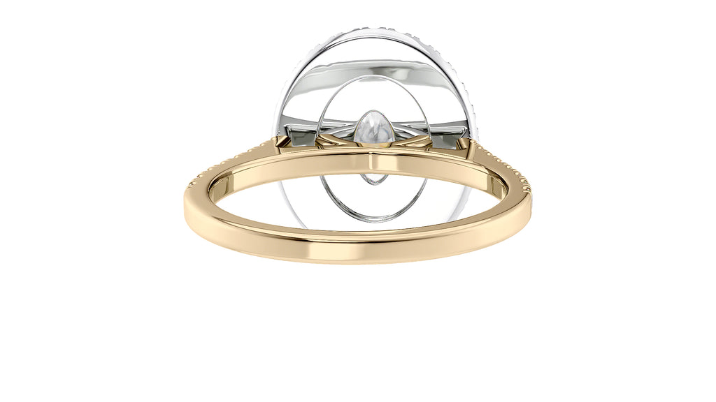 Oval Double Halo Diamond Band Engagement Ring